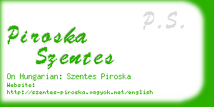 piroska szentes business card